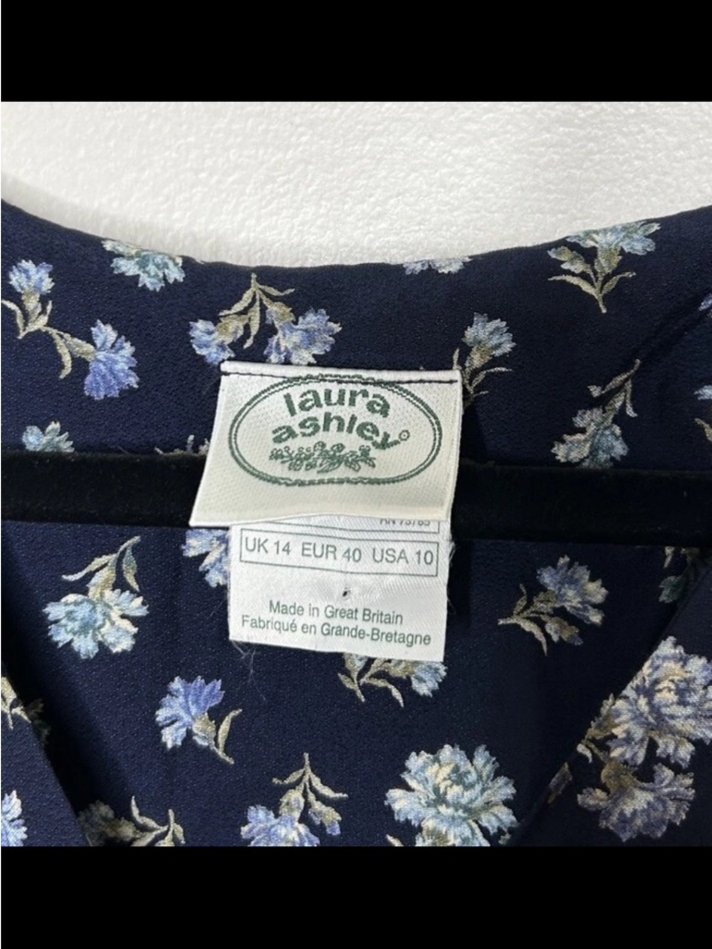 Laura Ashley Navy Floral Dress Size 10